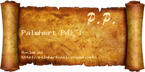 Palmhert Pál névjegykártya